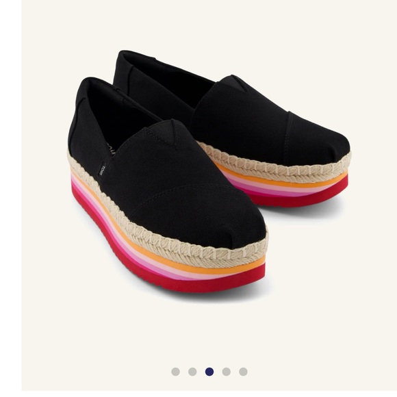 New in Box—TOMS Alpargata Platform Rope High Espadrille in Black-Size 8 - Picture 4 of 16